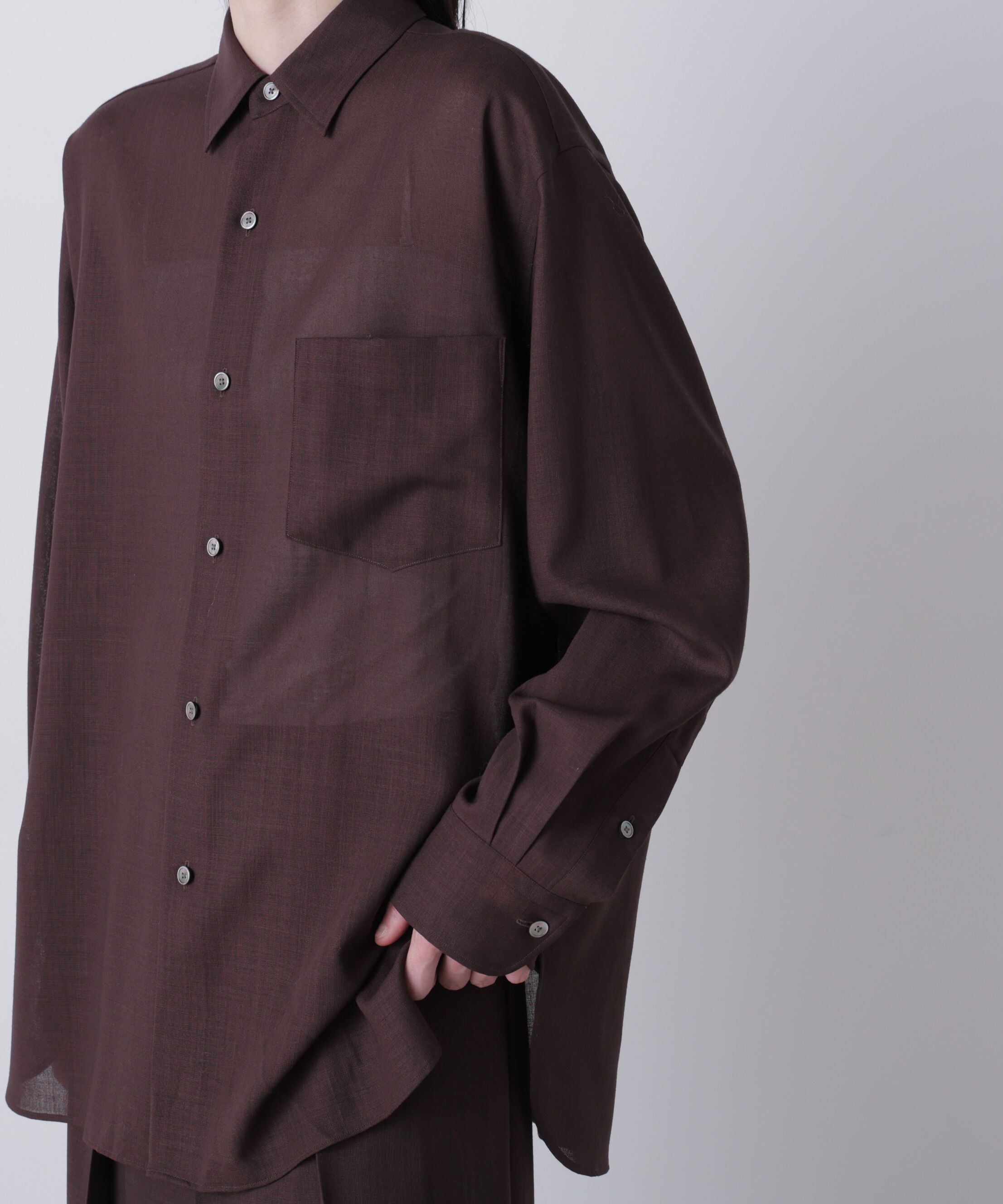YLEVE 「YLEVE / 2/72 SUPER 100&rsquo;s WOOL HIGH-TWIST VOILE SHIRT」|シャツ・ブラウス|