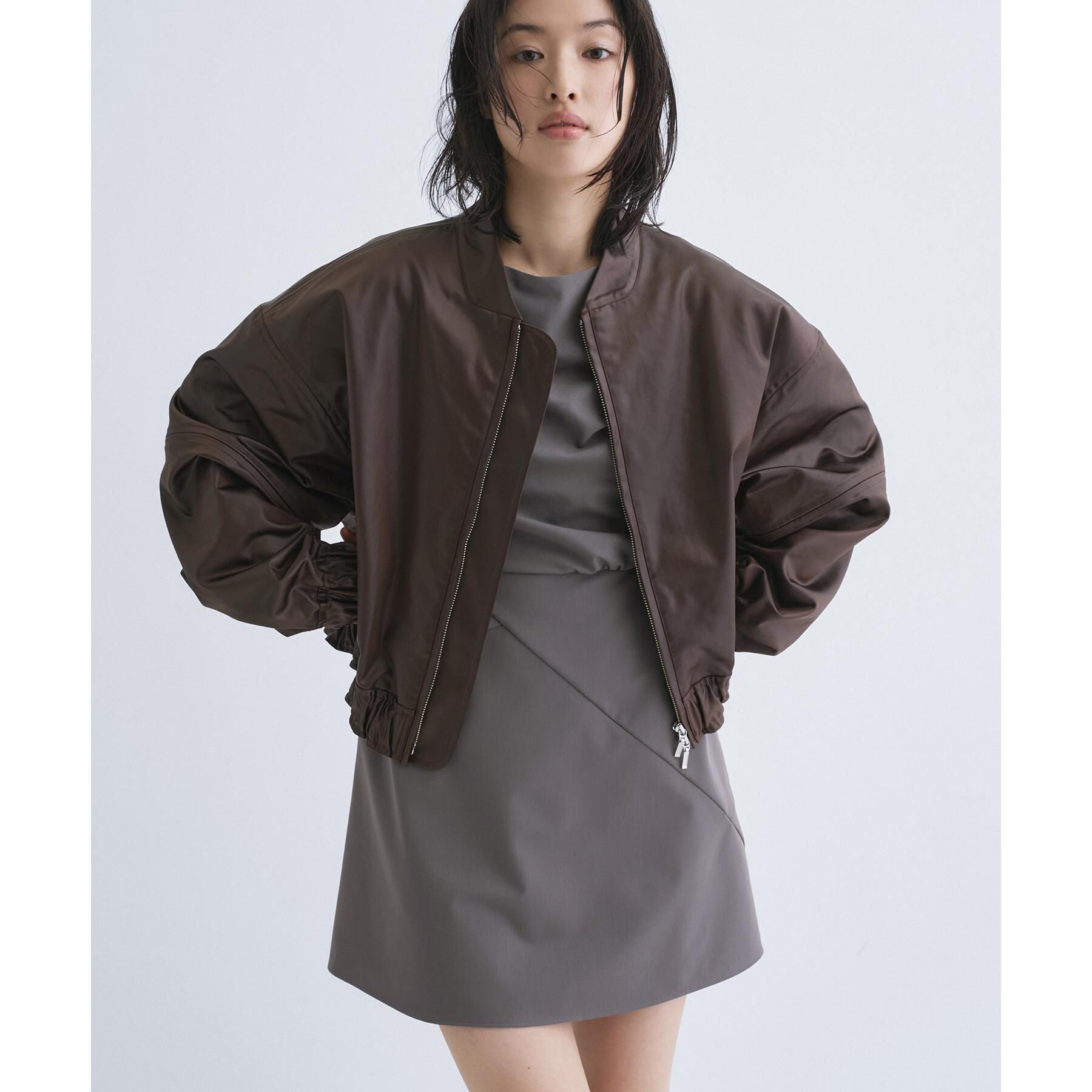 CODE A「【Re】satin bomber jacket」|ブルゾン・スタジャン|