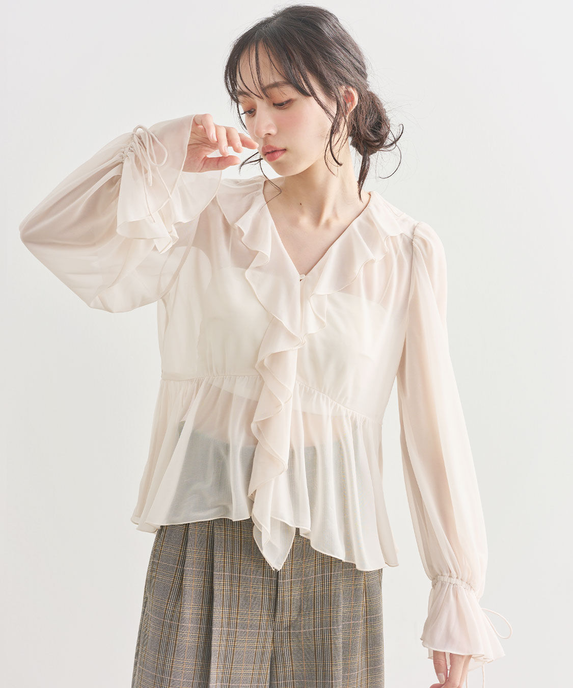 COCO DEAL「ラッフルシアーブラウス」|シャツ・ブラウス|
