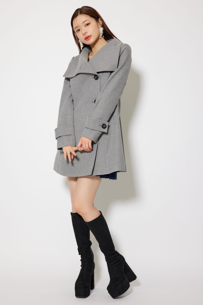 rienda「25オーバーネックシンデレララインミニコート」|その他|