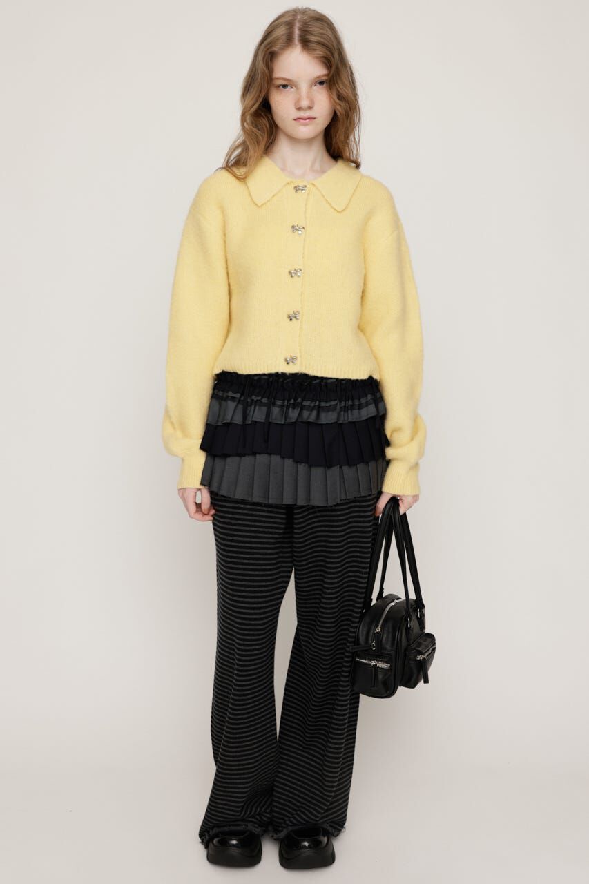 SLY「RIBBON BUTTON SHAGGY カーディガン」|カーディガン|