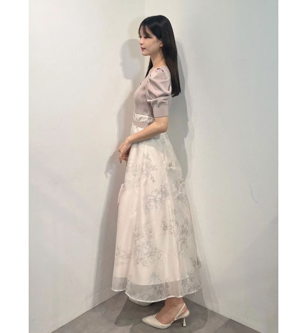 MERCURYDUO「花柄パワショルニットドッキングワンピース」|ワンピース|