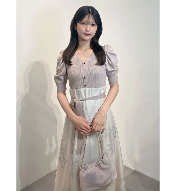 MERCURYDUO「花柄パワショルニットドッキングワンピース」|ワンピース|