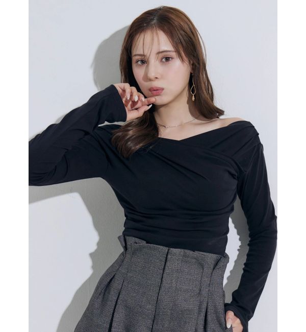 MERCURYDUO「オフショルタックトップス」|Tシャツ・カットソー|