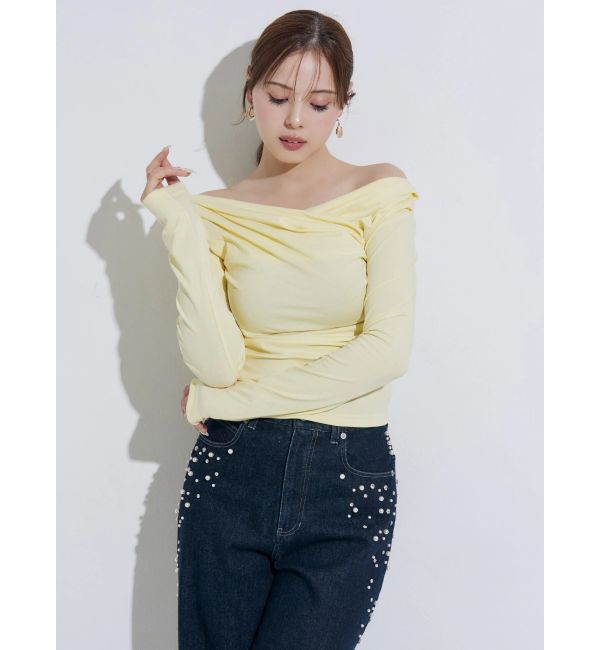 MERCURYDUO「オフショルタックトップス」|Tシャツ・カットソー|