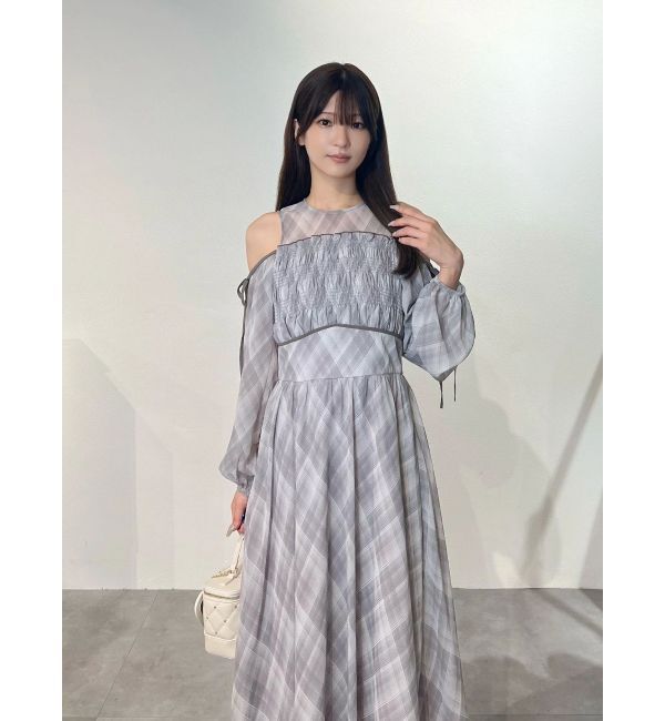 MERCURYDUO「チェックシャーリングワンピース」|ワンピース|