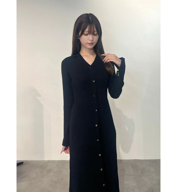 MERCURYDUO「ワイドリブスキッパーニットワンピース」|ワンピース|