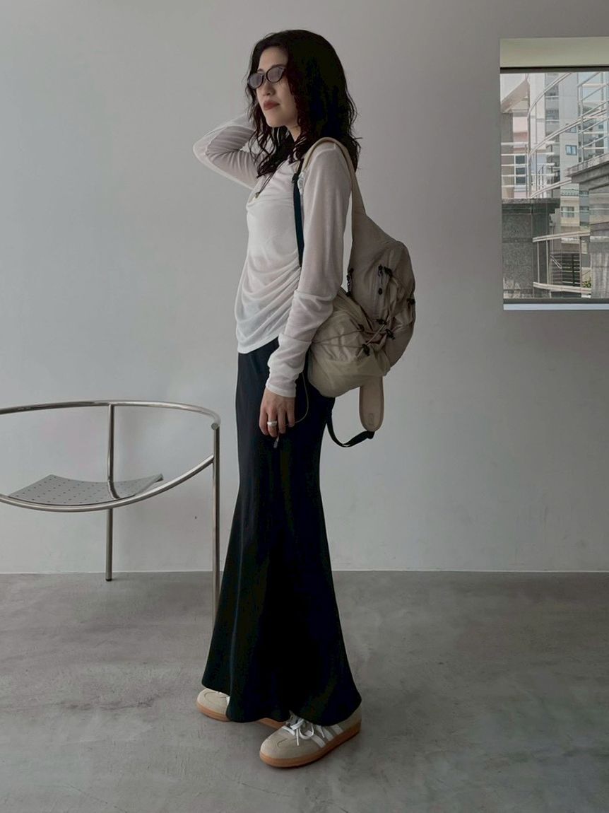 emmi atelier「アシンメトリードレープカットソー」|Tシャツ・カットソー|
