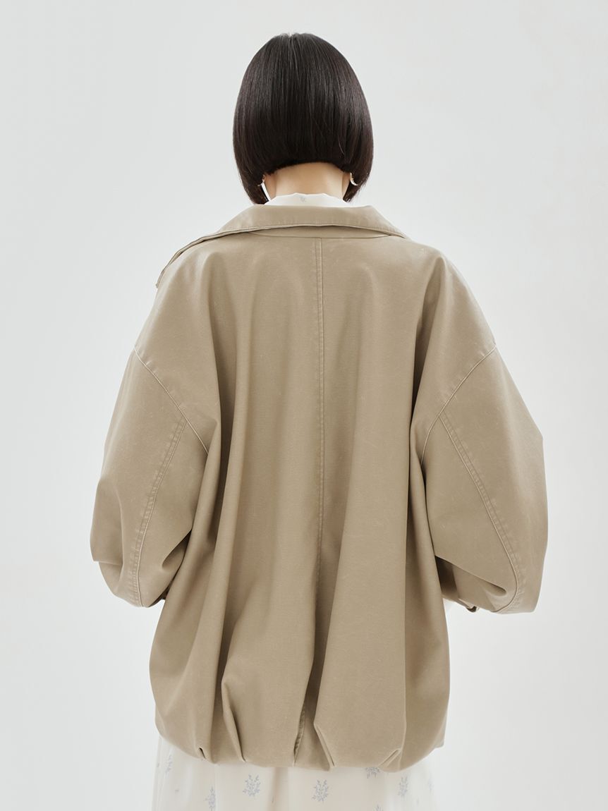 emmi atelier「ウォッシュドフェイクレザーブルゾン」|ブルゾン・スタジャン|