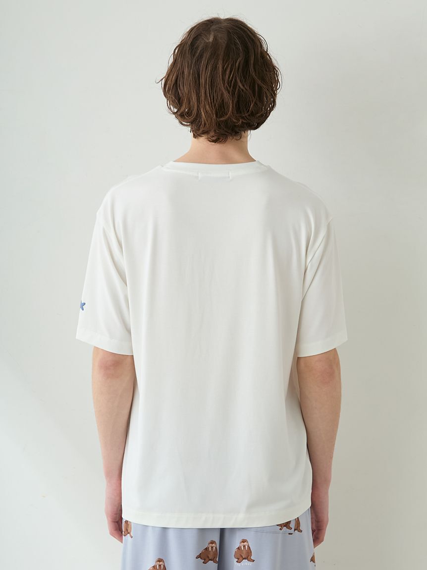 GELATO PIQUE HOMME「【ONLINE限定】【HOMME】【接触冷感】シーアニマル柄ワンポイントTシャツ&ハーフパンツセット」|ルームウェア|