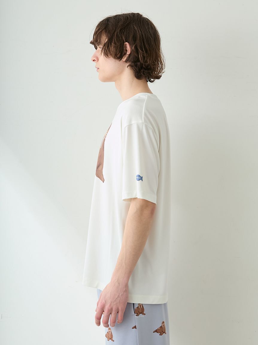 GELATO PIQUE HOMME「【ONLINE限定】【HOMME】【接触冷感】シーアニマル柄ワンポイントTシャツ&ハーフパンツセット」|ルームウェア|