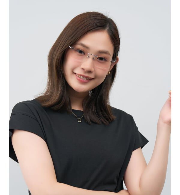  「SUNCUTGlasses/UV100%CUT リムレス サングラス | チタン [度無し専用] カラーレンズ 紫外線対策 UVカット」|サングラス|シルバー1