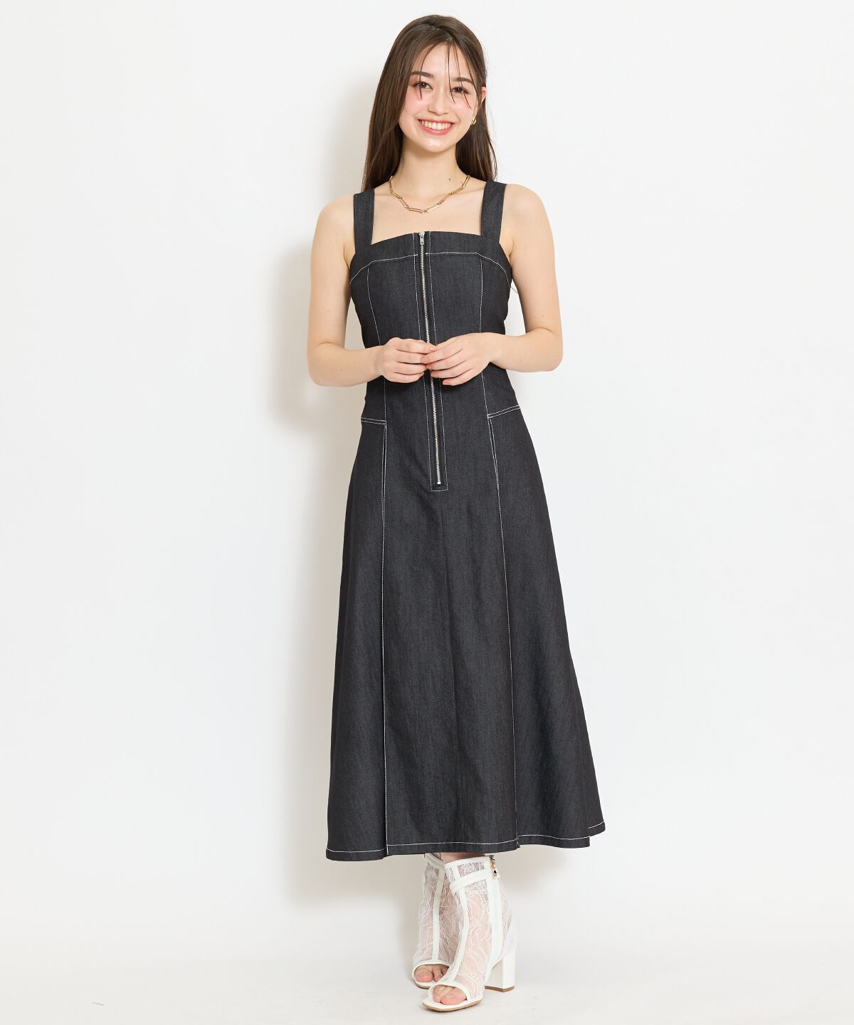 WILLSELECTION「ステッチデザインフロントZIPワンピース」|ワンピース|