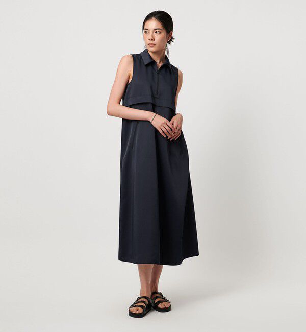 UNITED ARROWS「＜TO UNITED ARROWS＞シャツカラー ノースリーブ ワンピース」|ワンピース|