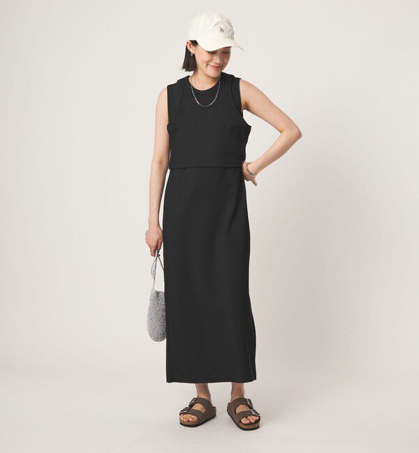 UNITED ARROWS green label relaxing「タンクトップ&times;ノースリーブ ワンピース セット」|ワンピース|BLACK