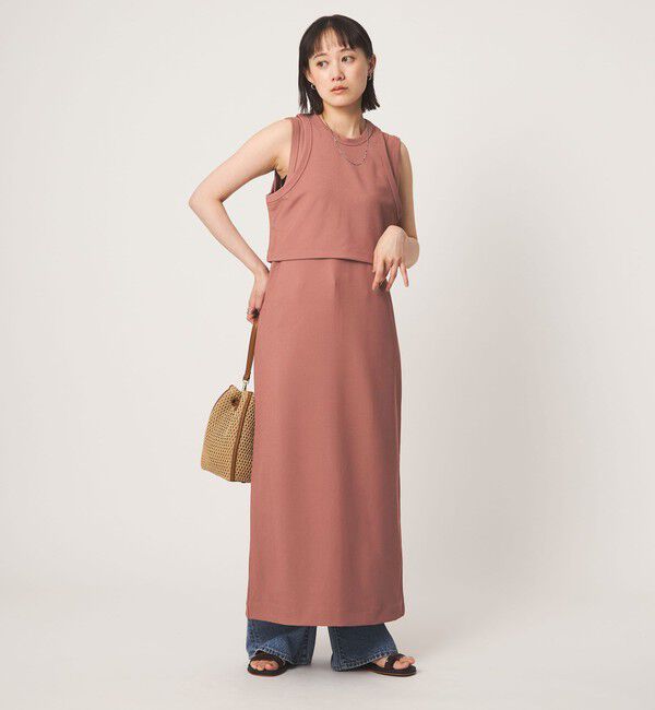 UNITED ARROWS green label relaxing「タンクトップ&times;ノースリーブ ワンピース セット」|ワンピース|PINK