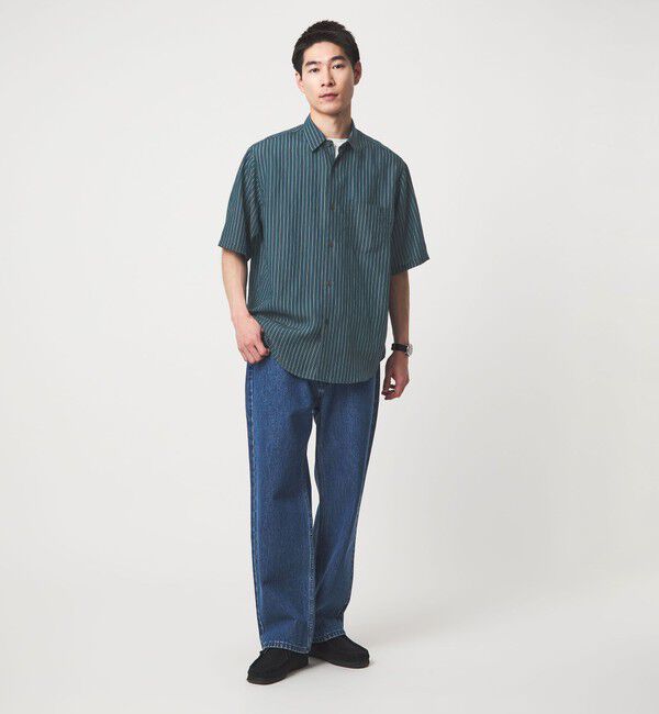 UNITED ARROWS green label relaxing「フィブリル ストライプ ジャストルーズ 半袖 シャツ」|シャツ・ブラウス|