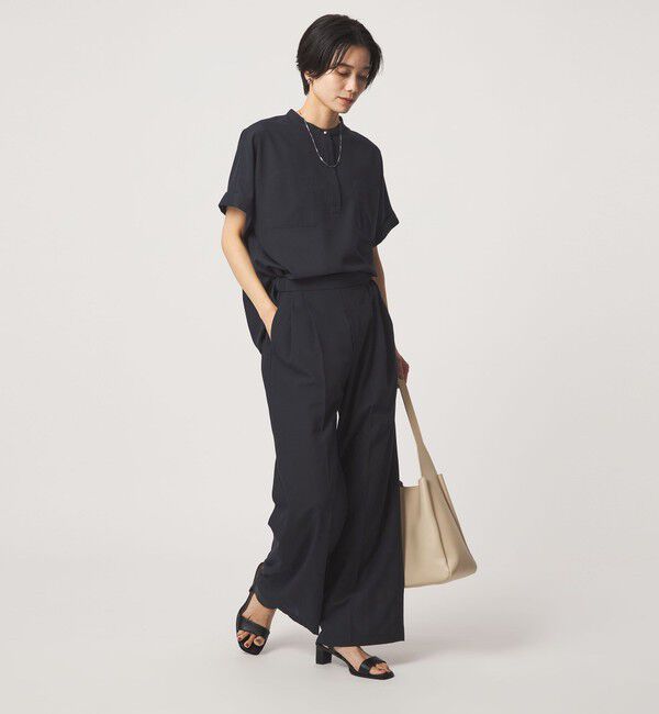 UNITED ARROWS green label relaxing「ボイル 2タック イージー ワイドパンツ マシンウォッシャブル 吸水速乾 通気性」|スラックス|