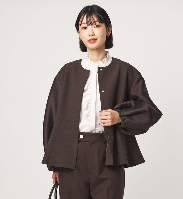 UNITED ARROWS green label relaxing「フリル ディテール ブラウス マシンウォッシャブル UVカット」|シャツ・ブラウス|