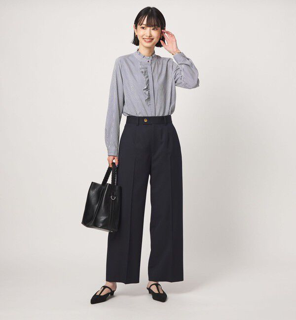 UNITED ARROWS green label relaxing「フリル ディテール ブラウス マシンウォッシャブル UVカット」|シャツ・ブラウス|