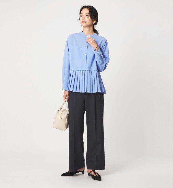 UNITED ARROWS green label relaxing「［size SHORT/TALLあり］ライト ダブルクロス ワイド パンツ」|スラックス|