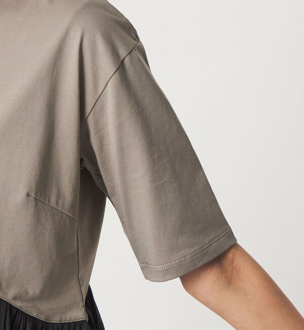 UNITED ARROWS green label relaxing「シアー コンビ 5分袖 プルオーバー カットソー」|Tシャツ・カットソー|