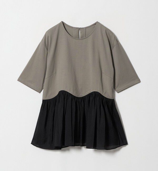 UNITED ARROWS green label relaxing「シアー コンビ 5分袖 プルオーバー カットソー」|Tシャツ・カットソー|