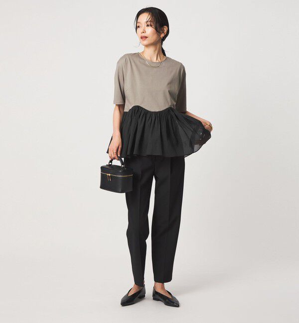 UNITED ARROWS green label relaxing「シアー コンビ 5分袖 プルオーバー カットソー」|Tシャツ・カットソー|