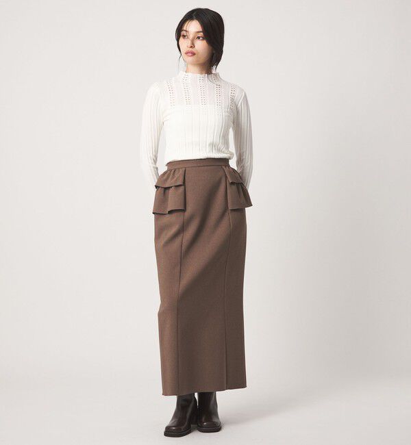 EMMEL REFINES「＜EMMEL REFINES＞EM ウエストフリル ロングスカート」|スカート|