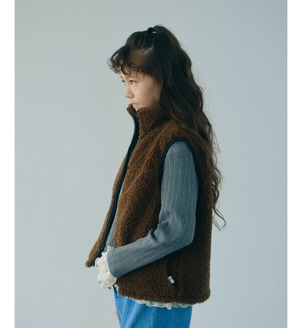 UNITED ARROWS green label relaxing「【スタメンシリーズ】ボア ジップ ベスト / キッズ 100cm-160cm」|その他|