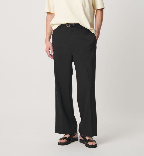 BEAUTY&YOUTH UNITED ARROWS「TR ウーステッド フレア スラックス NO.7 ウォッシャブル」|チノ|BLACK