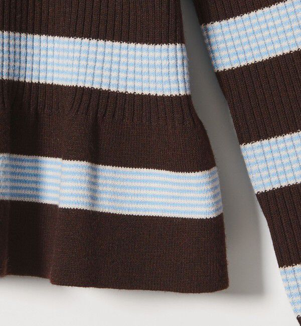 BEAUTY&YOUTH UNITED ARROWS「【WEB限定 Wardrobe DAILY MINIMAL】ボーダー ペプラムニットカーディガン」|カーディガン|