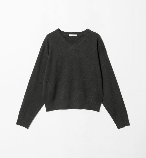 BEAUTY&YOUTH UNITED ARROWS「ソフトコットン Vネック スムース ニットプルオーバー ウォッシャブル」|ニット・セーター|DK.GRAY