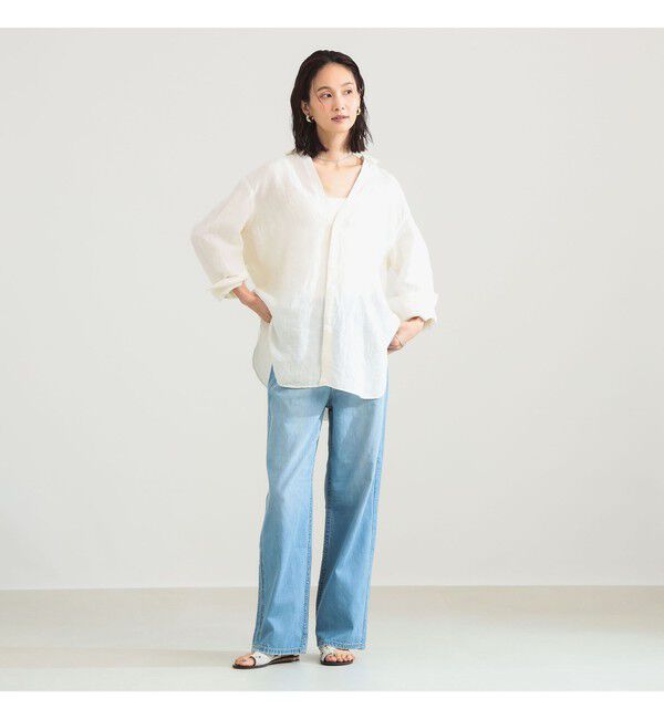 Demi-Luxe BEAMS 「【別注】upper hights / LAZY NIECE サイドゴム デニムパンツ」|デニム|