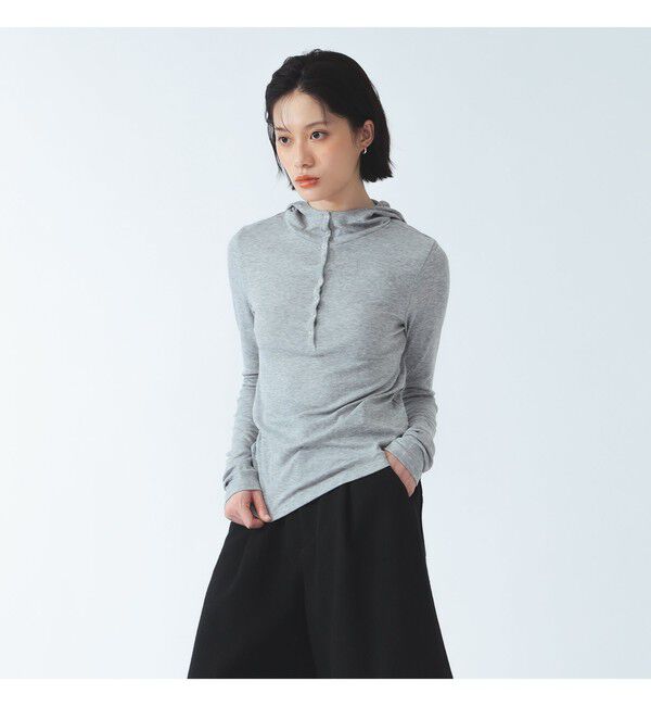 Ray BEAMS 「リブ ヘンリーネック フーディー」|Tシャツ・カットソー|