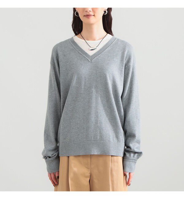 Demi-Luxe BEAMS 「コットンウール Vネック ニット」|ニット・セーター|