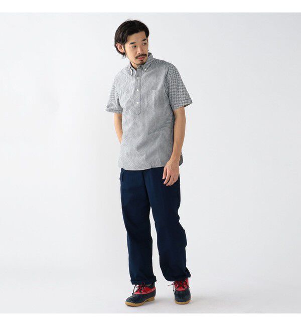 BEAMS PLUS「BEAMS PLUS / インディゴ シアサッカー ブルオーバー ショートスリーブ ボタンダウン シャツ」|シャツ・ブラウス|