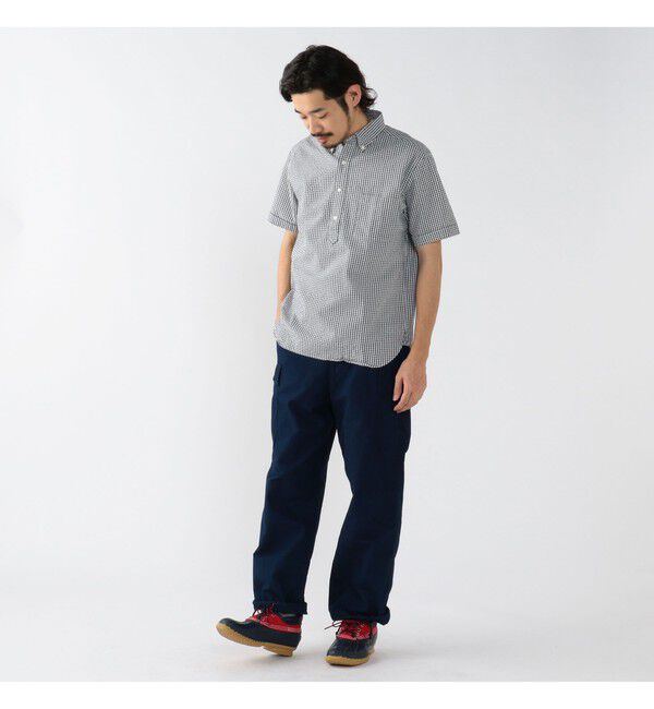 BEAMS PLUS「BEAMS PLUS / インディゴ シアサッカー ブルオーバー ショートスリーブ ボタンダウン シャツ」|シャツ・ブラウス|
