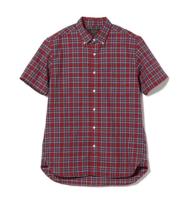 BEAMS「BEAMS PLUS / B.D. Short Sleeve Indigo Yarn Tartan Check」|シャツ・ブラウス|