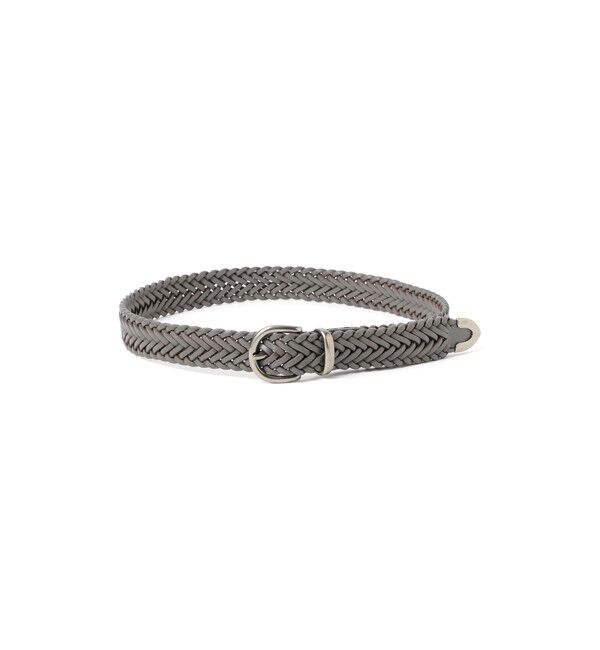 BEAMS「カラー レザー メッシュベルト」|ベルト|GREY