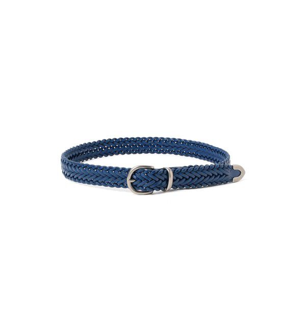 BEAMS「カラー レザー メッシュベルト」|ベルト|BLUE