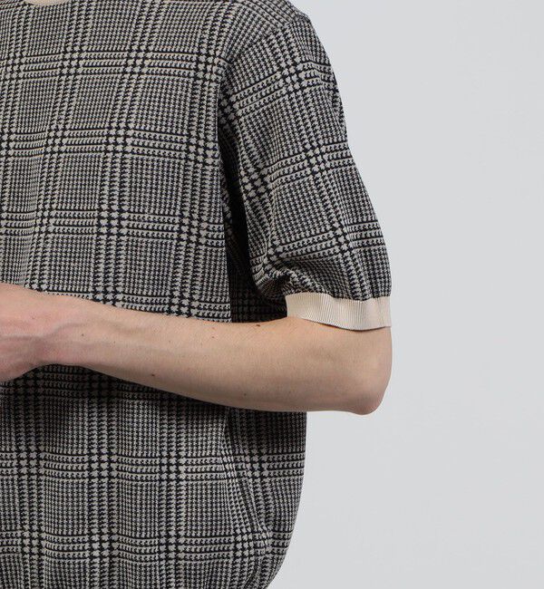 TOMORROWLAND MENS「TOMORROWLAND tricot チェック柄 コットンハーフスリーブ ニット」|ニット・セーター|