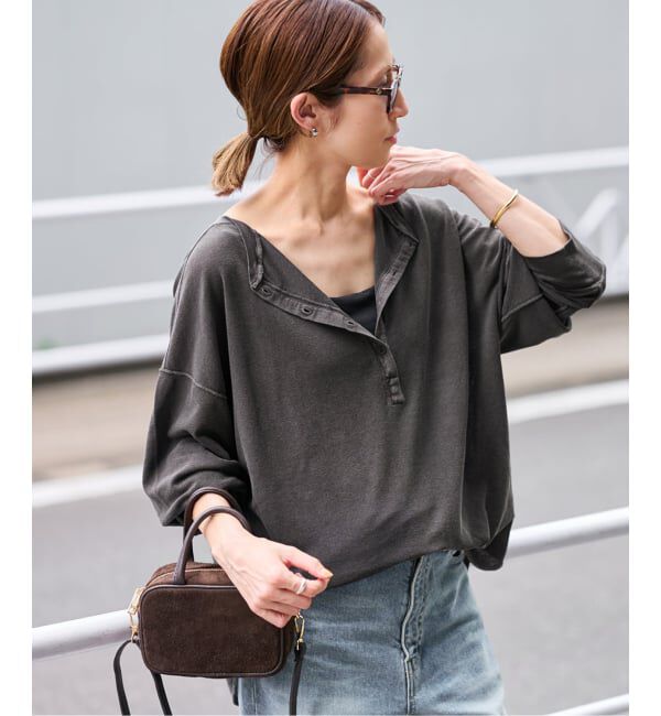 FRAMeWORK「≪追加≫サーフニットヘンリーTee 2」|Tシャツ・カットソー|グレー