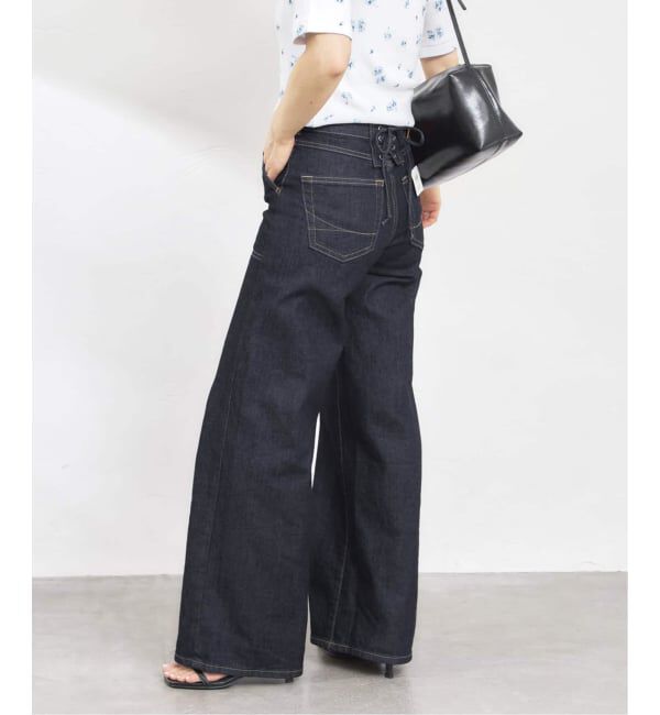 U by SPICK&SPAN「《 追加 / 新色 》SOMETHING / サムシング LISA LACE UP WIDE」|デニム|