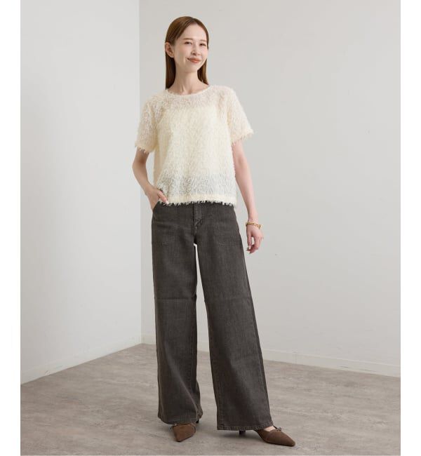 U by SPICK&SPAN「《 追加 / 新色 》SOMETHING / サムシング LISA LACE UP WIDE」|デニム|