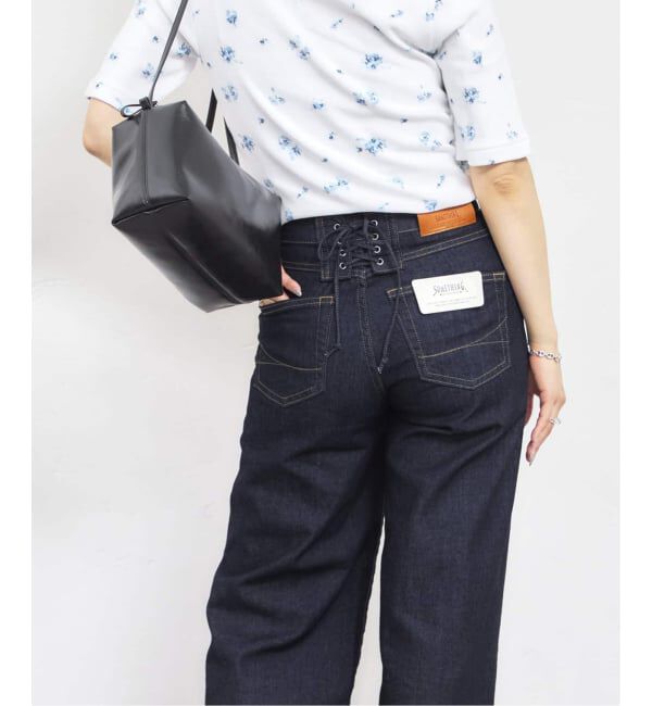 U by SPICK&SPAN「《 追加 / 新色 》SOMETHING / サムシング LISA LACE UP WIDE」|デニム|ネイビー