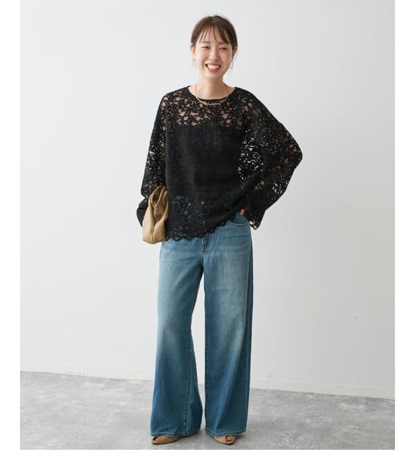 Spick and Span「《セットアップ可》brushed lace ブラウス」|シャツ・ブラウス|