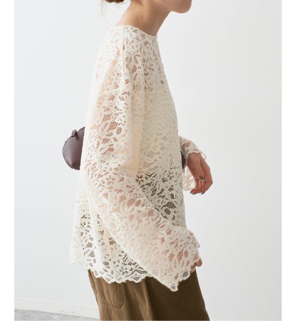 Spick and Span「《セットアップ可》brushed lace ブラウス」|シャツ・ブラウス|
