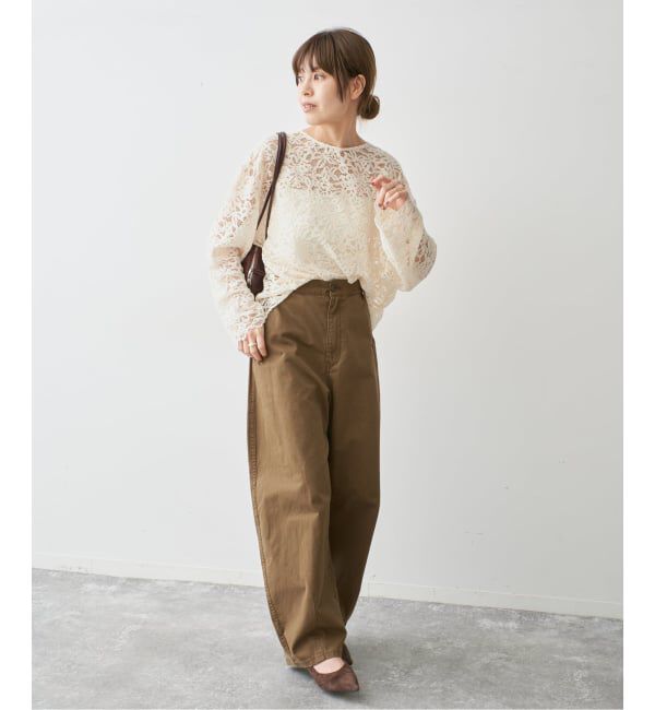 Spick and Span「《セットアップ可》brushed lace ブラウス」|シャツ・ブラウス|