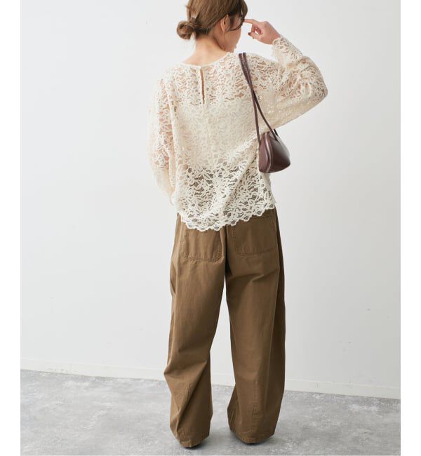 Spick and Span「《セットアップ可》brushed lace ブラウス」|シャツ・ブラウス|